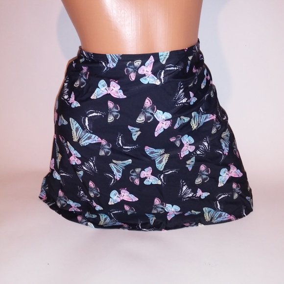 Victoria Secret PINK Swim Cover Up Skirt XXL 2X Black Butterfly Waist 36" Length - Picture 1 of 12